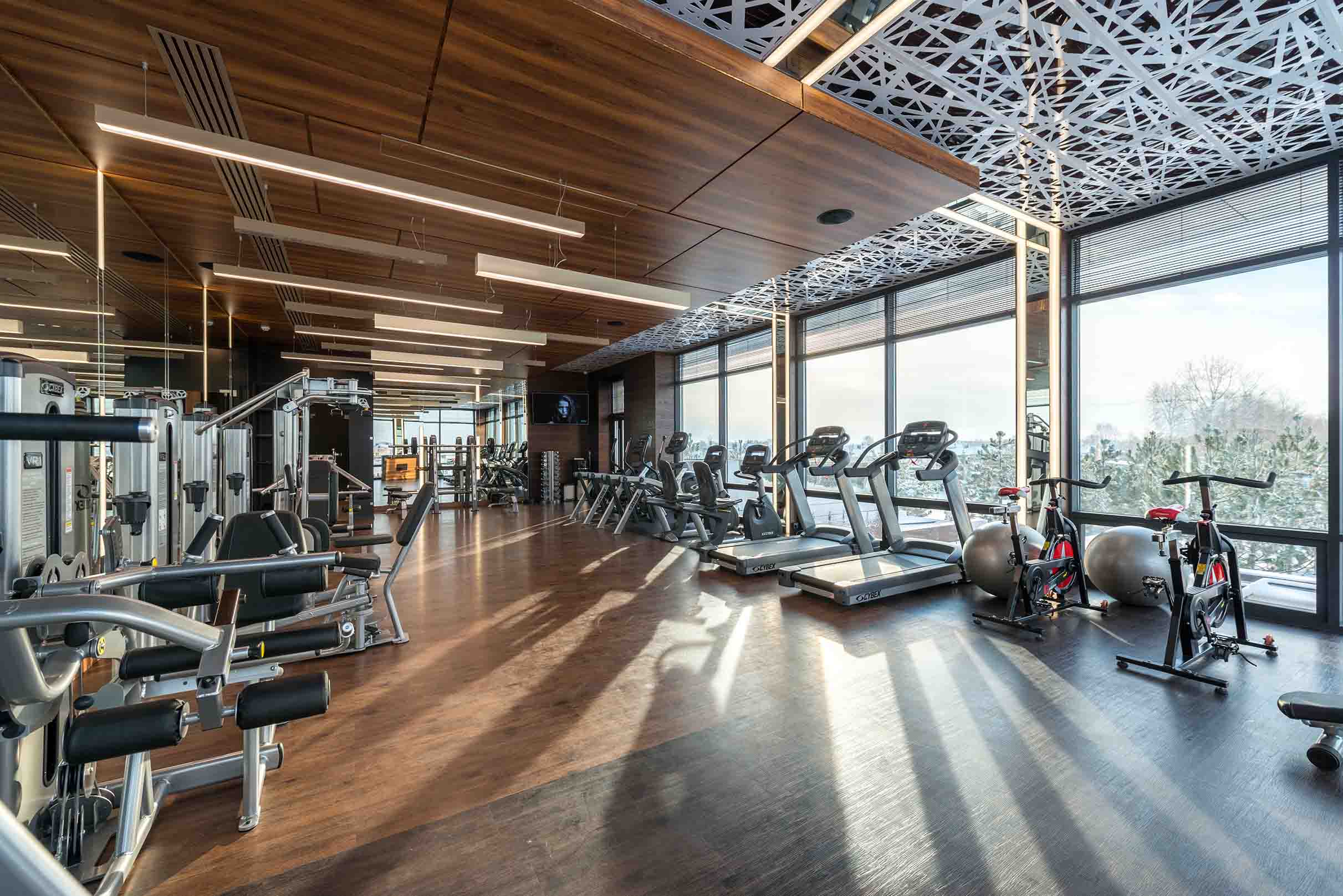 Sauna Dekor's Fitness Elegance: Bespoke Fitness Center—an architectural marvel, meticulously designed and built for a seamless fusion of modern fitness and sophisticated aesthetics.